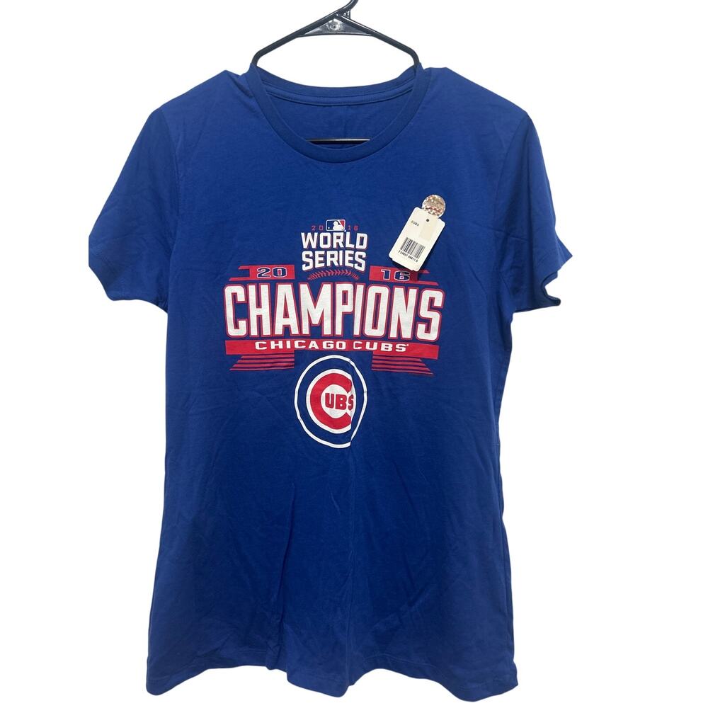 Chicago Cubs Baseball Women 2016 Champion World Series Fitted T-shirt Large NWT